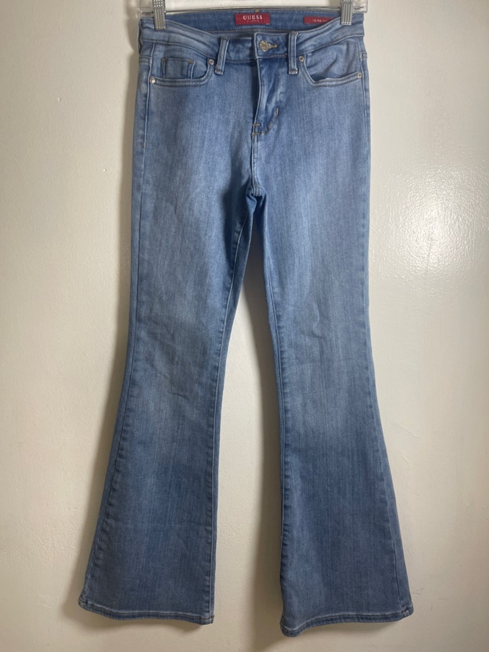 Guess  Women’s Mid Rise Light Blue Flare Jeans Size: 26